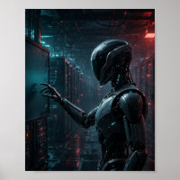 Stille Monitor — Rogue AI Agent Kunstposter