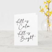 Stille nacht Alles is kalm Alles is helder Kerstmi Kaart (Gele Bloem)