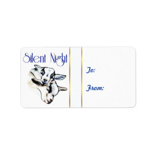 Stille Nacht Baby Geiten Kerstcadeau Label Sticker