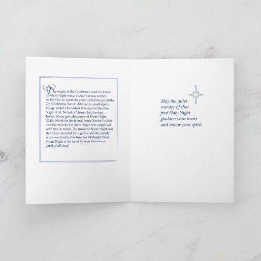 stille nacht bij stille kerst feestdagen kaart (Binnen)