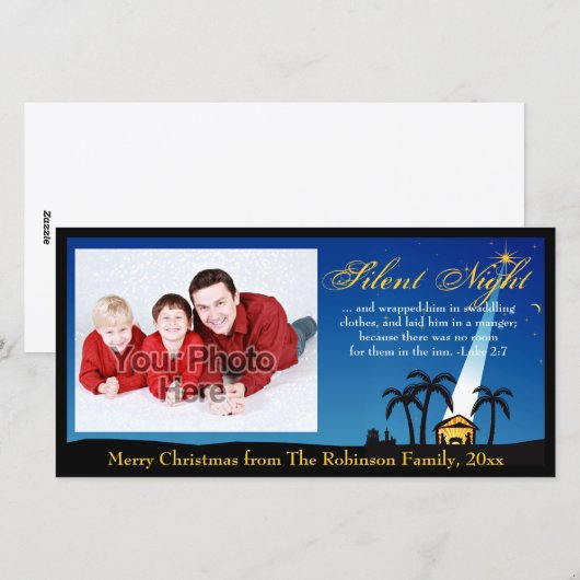 Stille Nacht Bijbelvers Christelijke Kerst Feestdagenkaart (Voorkant / Achterkant)