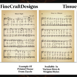 Stille Nacht & Dirigent Bladmuziek DU9F Decoupage Tissuepapier