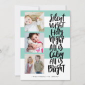 Stille Nacht drie foto feestdagen Kerst | Mint Kaart (Voorkant)