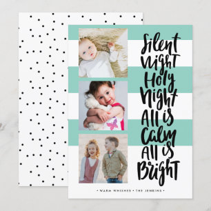 Stille Nacht drie foto feestdagen Kerst   Mint Kaart