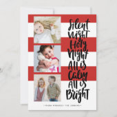 Stille Nacht drie foto feestdagen Kerst | Red Kaart (Voorkant)