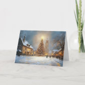 Stille nacht, eenzame verlichting kaart (Voorkant)