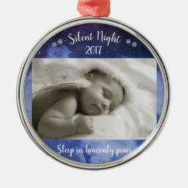 Stille Nacht Foto - Ronde Sierhangers Metalen Ornament