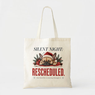 Stille Nacht Frenchie Grappige Vakantie Tote Bag