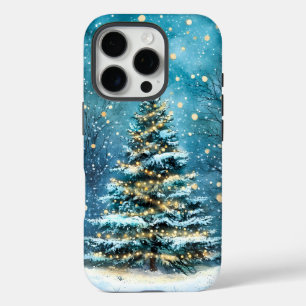 Stille Nacht Gloeiende Kerstboom Woud iPhone 16 Pro Hoesje