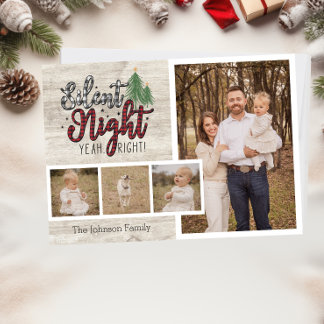 Stille Nacht Grappig Familie Kerst Kaart