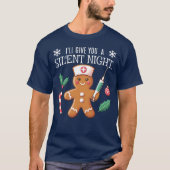 Stille Nacht Grappige Kerst CRNA Gingerbread T-shirt (Voorkant)