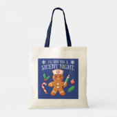 Stille Nacht Grappige Kerst CRNA Gingerbread Tote Bag (Achterkant)