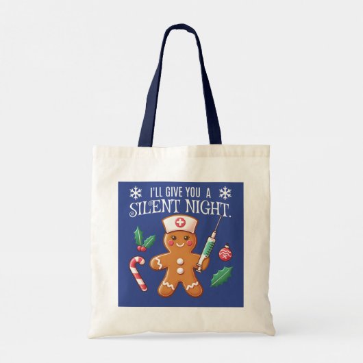 Stille Nacht Grappige Kerst CRNA Gingerbread Tote Bag (Achterkant)