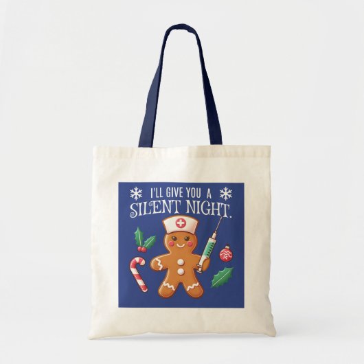 Stille Nacht Grappige Kerst CRNA Gingerbread Tote Bag (Voorkant)