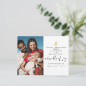 Stille Nacht Grappige Kerstgeboorte Aankondiging Briefkaart (Staand voorkant)