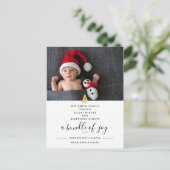 Stille Nacht Grappige Kerstgeboorte Aankondiging Briefkaart (Staand voorkant)