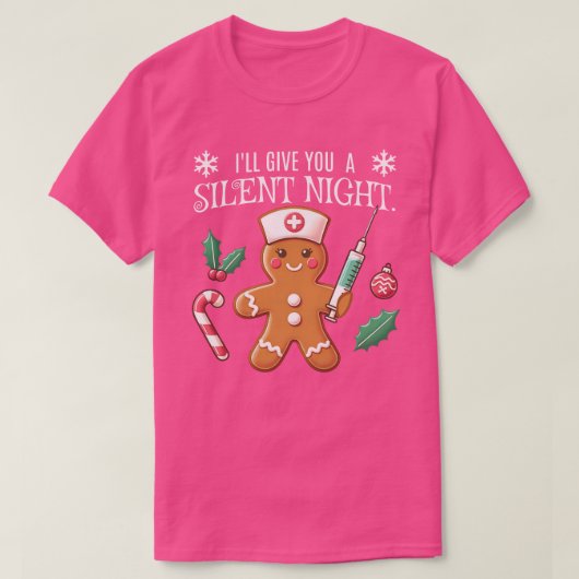 Stille Nacht Grappige Kerstverpleegster Anesthetis T-shirt (Design voorkant)