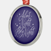 Stille Nacht Heilige Nacht Blauwe Kerst Ornament (Links)