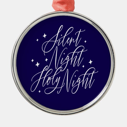 Stille Nacht Heilige Nacht Blauwe Kerst Ornament (Voorkant)