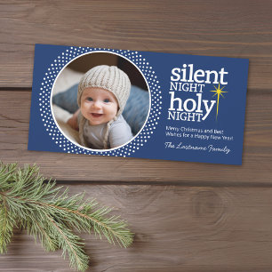 Stille Nacht, Heilige Nacht Christelijk Kerst Foto Feestdagenkaart
