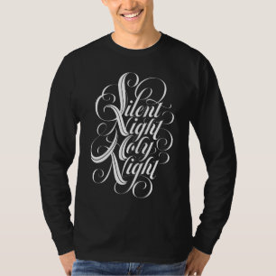 Stille Nacht Heilige Nacht Christelijke Calligrafi T-shirt