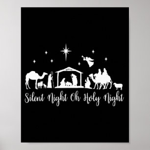 Stille Nacht Heilige Nacht Kerststal Religieus C Poster