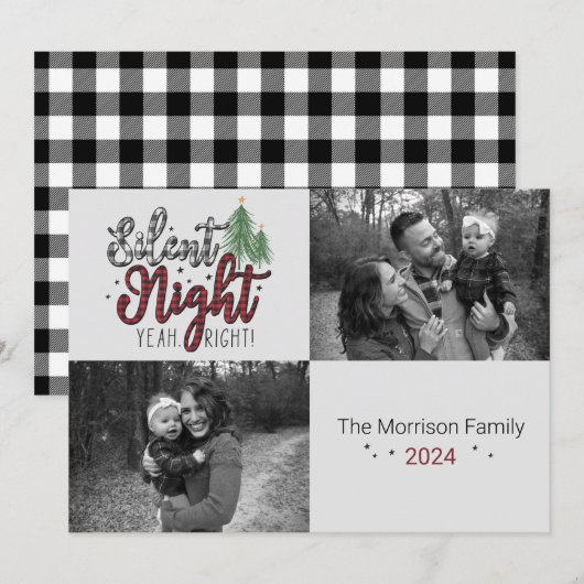 Stille nacht ja! feestdagenkaart (Voorkant / Achterkant)