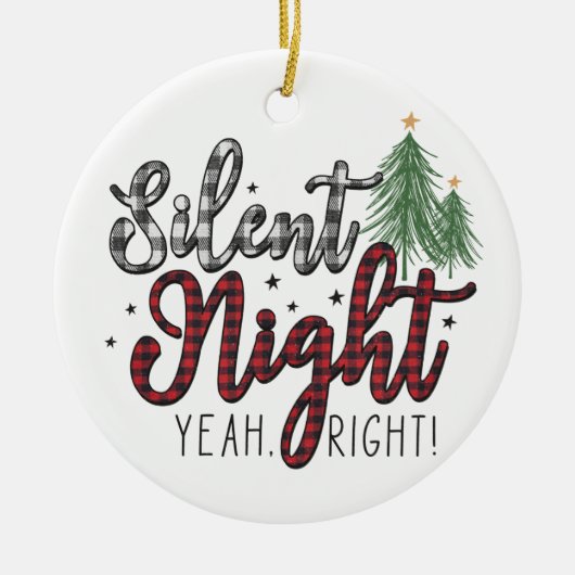 Stille Nacht Ja Juist Kerstmis Keramisch Ornament (Voorkant)