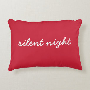 Stille Nacht Kerst Quote Feestelijk Rood Modern Accent Kussen