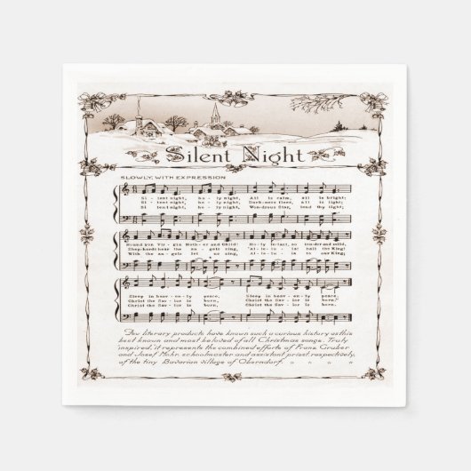  Stille Nacht Kerst servetten (Voorkant)