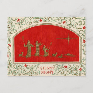 Stille Nacht Kerst Vintage Ansichtkaart Briefkaart