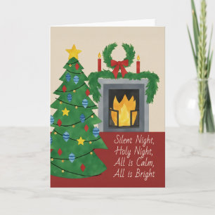 Stille Nacht Kerst Waterverf Kaart