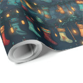 Stille Nacht Kerstkousen Cadeaupapier (Rol Hoek)