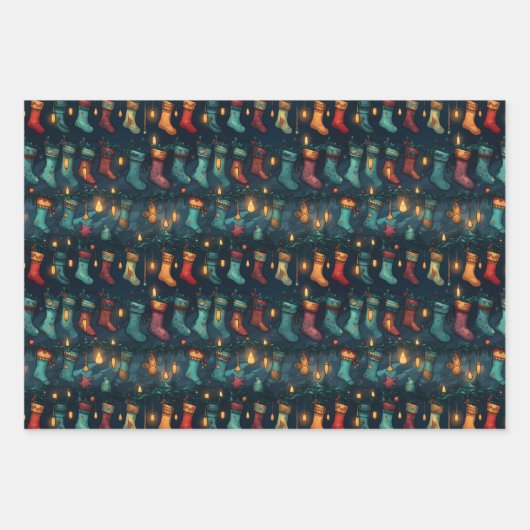 Stille Nacht Kerstkousen Inpakpapier Vel (Voorkant 3)