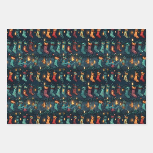 Stille Nacht Kerstkousen Inpakpapier Vel (Voorkant 2)