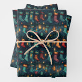 Stille Nacht Kerstkousen Inpakpapier Vel (In situ)