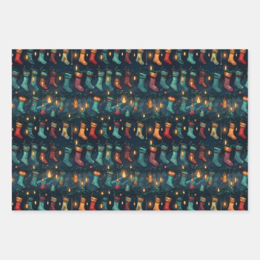 Stille Nacht Kerstkousen Inpakpapier Vel (Voorkant)