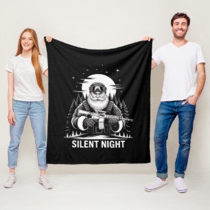 Stille Nacht Kerstman Kerst Militaire Veteraan Fleece Deken