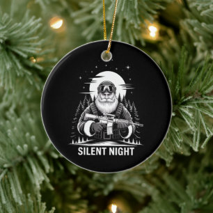Stille Nacht Kerstman Kerst Militaire Veteraan Keramisch Ornament