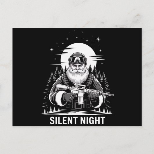 Stille Nacht Kerstman Militaire Veteraan Feestdagenkaart (Voorkant)