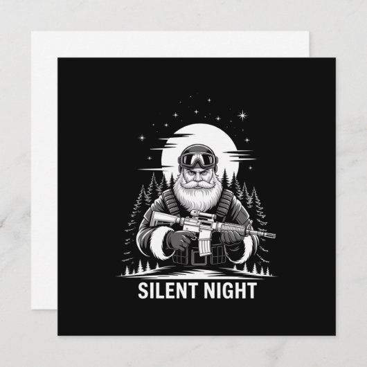 Stille Nacht Kerstman Militaire Veteraan Feestdagenkaart (Voorkant / Achterkant)