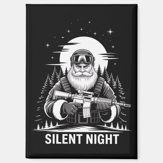 Stille Nacht Kerstman Militaire Veteraan Magneet (Voorkant)