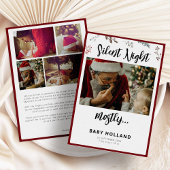 Stille nacht Kerstmis foto geboorte aankondiging