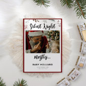 Stille nacht Kerstmis foto geboorte aankondiging