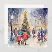 "Stille nacht: Kerstmis omarmen" Notitiekaartje (Voorkant / Achterkant)