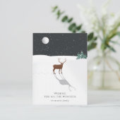 Stille Nacht Kerstwonderen Herten Maan Feestdagenkaart (Staand voorkant)