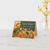 Stille Nacht Klaslokaal | Grappige Kerstkaart voor Kaart (Gele Bloem)