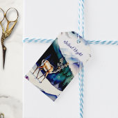 Stille nacht met herten vakantie cadeaulabel