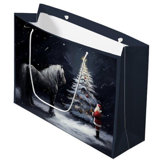 Stille Nacht - Mooi Paard en Kerstmis Groot Cadeauzakje (Voorkant Gekanteld)