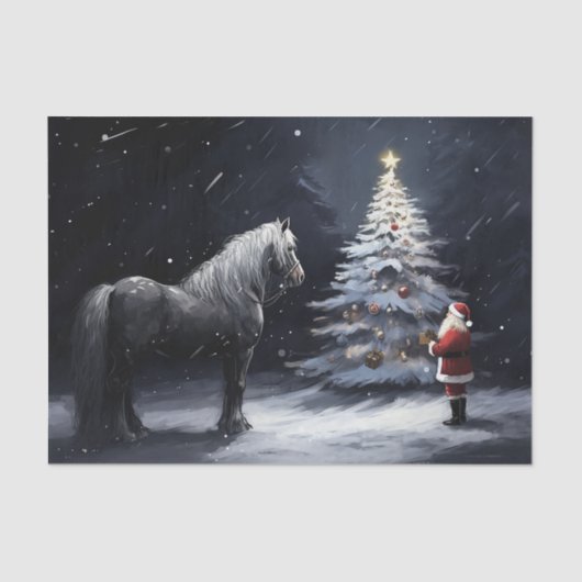 Stille Nacht - Mooi Paard en Kerstmis Tissuepapier (Voorkant)